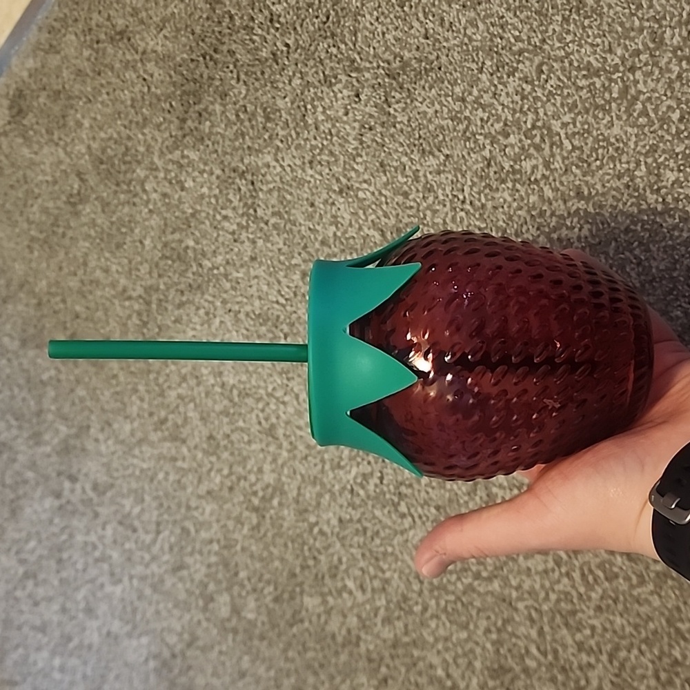 Strawberry glass cup